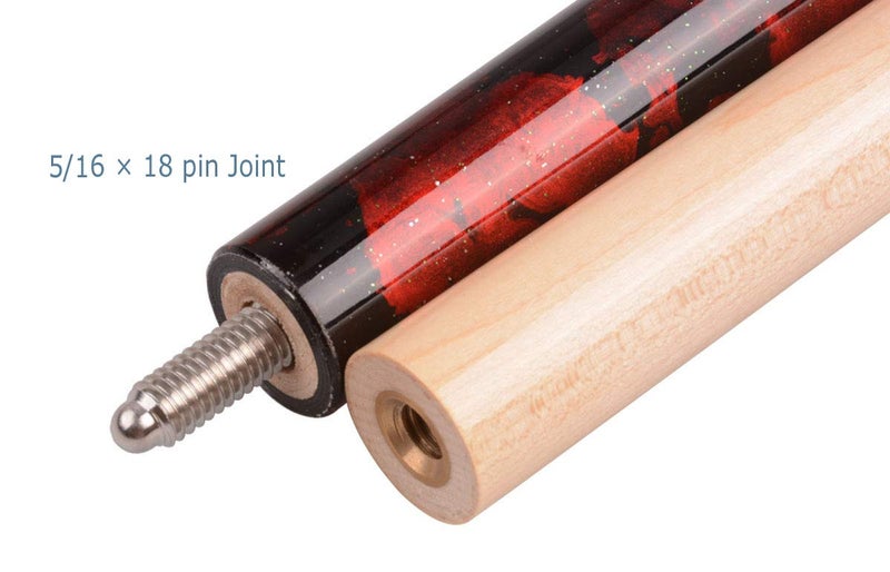 AB Earth Ergonomic Design 13mm Tip 58" Maple Pool Cue Stick Kit with Hard Case (Red, 20oz) - Image 5